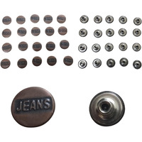 On Blow Denim Jeans Silver Button No Sew Metal Tack Snap Buttons For Jackets (Buttons With Rivets) (Size : 17Mm) (Pack Of 20)