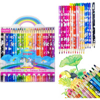 Funblast Unicorn Colour Pencils Set For Kids, 24 Pcs Soft Wax Pencils, Coloring Pencils, 3 Mm Artist Sketching Colour Pencil For Kids & Artist, Drawing Color Pencil Set (Multicolor)