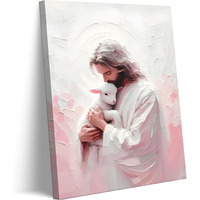 Jesus And Lamb Canvas Wall Art Christian Bible Story Jesus Finds The Lost Lamb Wall Decor Picture The Good Shepherd Religious Faith Poster Print For Church Living Room Bedroom Decoration 12X16In