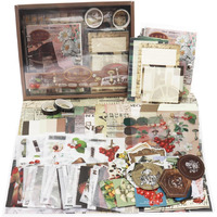 Lanloy Vintage Aesthetic Scraobiik Kit (346Pcs) Scrapbooking Supplies Kit With Bullet Junk Journal Stationery A6 Grid Notebook Journaling Gift For Gifl (Post Office Brown Scrapbook)