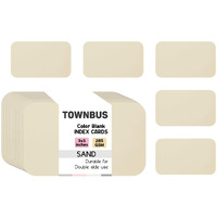 Townbus - Sand -100 Nos | 3X5 Colour Index & Thank You Cards | 285Gsm Thick Paper, Vibrant Colours | Smooth Writing  Ideal For Notes And Personal Messages
