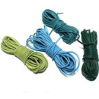 Beadsnfashion Jewellery Making Leather Cord 2 Mm Diy Combo Of Green & Turquoise, 4 Colors(5 Mtrs Each)