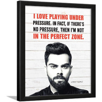 Chaka Chaundh - Virat Kohli Framed Poster - Virat Kohli Quotes - Motivational Quotes Frames - Poster With Frame  Inspirational Quotes Wall Frames - (13.6 X 10.6 Inches)
