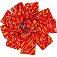 Krisah Pack Of 50 Pcs Potli Gift Pouches Bags, Small Size,18 Cm X 12 Cm, Bandhej Print, Red