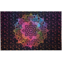 Purpledip Cotton Wall Poster Sheet 'Blooming Flower': Bohemian Hanging Tapestry (20097)