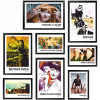 Paper Plane Design Framed Poster Motivational Aesthetic Quotes Large Size (Set Of 8 Frames) (Bollywood)