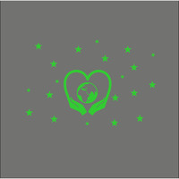Monk Wish Glow In The Dark Kids Room Decor Radium Sticker (Green, 55X36 Cm)