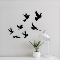 Vah- Kya Bat Hai! Black Birds Acrylic Wall Hangings For Home Decoration, Interior Decoration Items, Wooden Wall Decor, Home Decor Items For Living Room, Cafe Decoration Items (60Cm X 50Cm Black)
