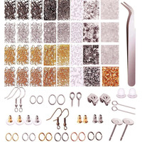 Diy Crafts 50 Grm, Antique Silver, Earring Making Kit Jewelry Makes Supplies With Earring Post Jump Rings Earring Back Tweezers Jump Ring Opener For Earring Jewelry Diy Ma (50 Grm, Antique Silver)