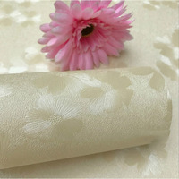 Wolpin Wall Stickers Wallpaper Floral Gerbera (60 X 300 Cm) Beautiful Flowers Textured Peel And Stick Decal, Beige