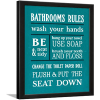 Chaka Chaundh - Bathroom Poster - Bathroom Posters With Frame - Bathroom Quotes Framed Posters - Bathroom Etiquette Poster  Bathroom Rules Poster - (14 X 11 Inches) (Aqua)
