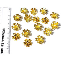 Gosetget! Golden Color Hibiscus Flower Shape (100Pcs) Plastic Beads For Jewellery Making, Arts And Crafts Work, Necklace, Bracelet Earring Diy Kit (Flower Gold Hibiscus)