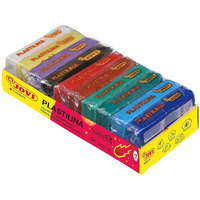 Jovi Plastilina Yellow Lilac White Red Black Light & Dark Green Light & Dark Blue Brown Non-Drying Reusable Modelling Clay 10 Bars 50G Each Fine Motor Skills Moulding Pottery Sculpting Project Work