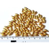 Gosetget! Golden Color Wheat (1Cm/10Mm, 400 Pcs) With Ridge Design Plastic Beads For Jewellery Making, Arts And Crafts Work, Necklace, Bracelet Earring Diy Kit (Wheat-Ridged)