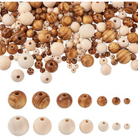 Diy Crafts 130, Large Hole Natural Wood Round Beads Sizes Polished Wooden Ball Rondelle Loose Beads For Jewelry Bracelet Necklace Craft Making Home Party (130)