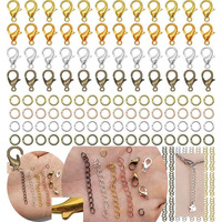 Diy Crafts 100 Grm, Antique Gold, 20X Lobster Claw Clasps Every 100 Grm Rest Jump Rings,Alloy Lobster Clasps Open Jump Ring For Jewelry Making Necklace Bracelet Anklet Ke (100 Grm, Antique Gold)