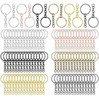 Diy Crafts 10 Chain+Key Chain, Golden, D Hook Type Swivel Clasps Set Metal Lanyard Snap Lobster Claw Clasps Keychain Rings Eye Screws Jump Rings Screw Mindi (10 Chain+Key Chain, Golden)