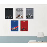 Live Mad Live Crazy (Lmlc) Super Bike Vertical Wall Paper Poster Pack - Set Of 5, A4 Size, 9X12 Inch Unframed Art Prints - Home, Bedroom, Living Room & Decor - Aesthetic, Matt Finish