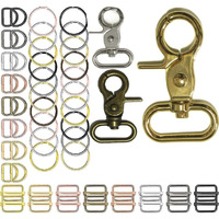 Diy Crafts 25 Sets, Silvery Bright, Iron Lobster Claw Clasps Swivel Lanyardstrigger Snap Hooks Strap, D Rings Slide Buckle For Keychain, Bags And Jewelry (25 Sets, Silvery Bright)