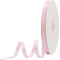 100% Polyester Double Faced Satin Ribbon (Icy Pink, 6 Mm)