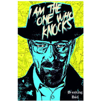 Hazzelnut Casperme 'I Am The One Who Knocks' Abstract Themed Breaking Bad 300 Gsm Print Poster (Multicolour, 13 X 19 Inch)
