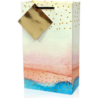 Aakriti Gift Bags-Paper Bags For Return Gifts Paper Bag Small Carry Bags For Gifting, Small Paper Bags Goodie Bags With Handles &Thank You Card Gift Covers Ombre Hearts (25),1 Count,Multi Color