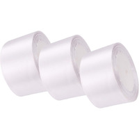 Aakriti 1.5 Inch Wide Single Face Satin Polyester Ribbon, 75 Meter (3 Rolls, 25 Meter), White, Perfect For Wedding, Handmade Bows, Gift Wrapping, Party Decoration, Sewing, Special Occasions