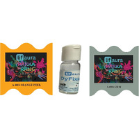 Prokart Lifaura Pakka Rang Fabric Permanent Dye Color Kit Pack Of 6 Sachets (5G Each 30G Pack) With 30G Dyfixershadea-003 Orange Peel03 & Steel Grey16 Each Color 3 Sachets