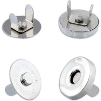 Diy Crafts Pack Of 20 Sets, Silver, Pack Magnetic Clasps, Snaps, Fasteners, Button Replacement Kit Perfect Purse Bag Clothes Leath (Pack Of 20 Sets, Silver)