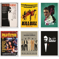 Pixelartz Wall Poster Classic Hollywood Movies Posters Hd Quality, Perfect For Home, Office, Room, Decor Multicolor - Pack Of 6 | 12 X 18 | (Unframed)