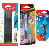 Maped Mandala Art Kit|Fineliners Doodling Pens|Doodling Kit|Auto Mechanical Pencil|Compass|Fine Liners|Writing Material|School Instruments |Triangular Shape For Easy Grip