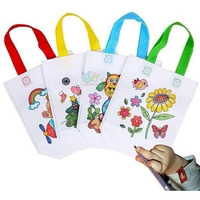 Parteet Cartoon Theme Gift Carry Bags - Medium Size Party Goodies Bag (White)