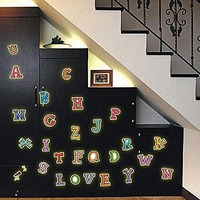 Indian Royals 'Radium Abcd' Radium Stickers For Bedroom, Radium Sticker, Stars, Stars Radium Stickers, Stickers For Bedroom (Pvc Vinyl, 21 Cm X 29.7 Cm)