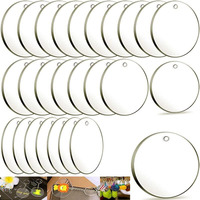 Diy Crafts 2 Pcs, 2" Inch Clear, Acrylic Keychain Blanks, Clear Keychains For Vinyl, Acrylic Transparent Circle Discs Acrylic Blanks Keychain Bulk For Diy Keychain, Craft(2 Pcs, 2" Inch Clear)
