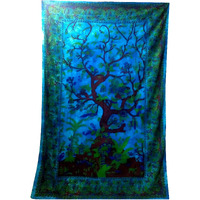 Purpledip Cotton Bed Cover Wall Poster Beach Throw 'The Origin': Bohemian Hanging Tapestry (20048)