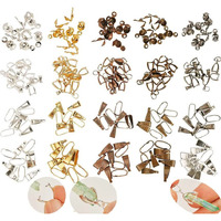 Diy Crafts Combo 25 Grm, Antqiue Gold, Combo Colors Bead Tips Knot Covers Open Clamshell End Caps Charms Bead Necklace Pendant Connector (Combo 25 Grm, Antqiue Gold)