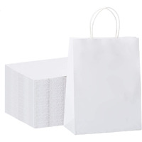 Aminit Paper Bags, Gift Bags With Handles, Small Craft Shopping Bags In Bulk For Boutiques, Small Business, Retail Stores, Gifts & Merchandise(12X16X5 Inch,White)