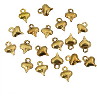 Embroiderymaterial Heart Shape Metal Charms Jewellery Findings For Jewellery Making (20 Pieces, 6X8 Mm)