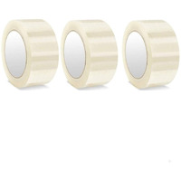 Eclet Adhesive Carton Packing High Strength Tape (White, 2Inch/48Mm X 65M) - Pack Of 3