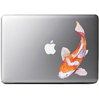 Elton Water-Color Fish Apple Mac-Book Air 13 Inch 3M Skin With Apple Logo Cut