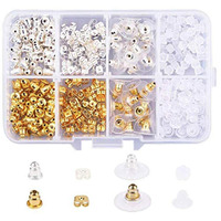 Diy Crafts Pack Of 1 Pc, Plastic Earnut Earring, 5 Style Brass And Plastic Earnut Earring Studs Sets Mixe (Pack Of 1 Pc, Plastic Earnut Earring)