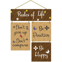 Dly Lifestyle Decorative Wall Art Mdf Wooden Hanger For Living Room | Rules Of Life Quote | Bedroom | Home Decor | Office | Gift | Quotes Item | Wall Hanging For House Decoration | Wall Art