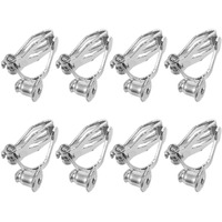Artibetter 8 Piece Silver Triangle Earring Converter Kit Clip On Non Piercing Jewelry Making Supplies For Women Girls Diy Fashion Accessories