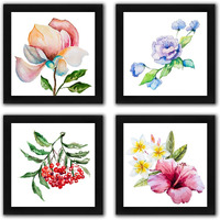 Interio Crafts Botanical Wall Hangings For Home Decoration (Frame Size : 9X9, Poster Size : 8X8 Inch).