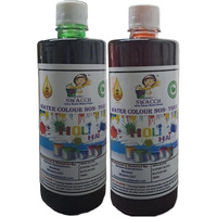 Swacch Water Colour Non-Toxic & Eco Friendly Colour (Green & Orange) (500Ml) (Pack Of 2)