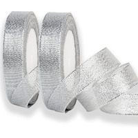 Aakriti Glitter Silver Ribbon Sparkly Fabric Gorgeous Ribbon For Gift Crafters Wedding Party Birthday Wrap Hair Bows Floral Projects (20Mm /  Inch, 25 Meter-Silver)