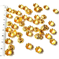 Gosetget! Golden Color Flower Bowl (500 Pcs) Plastic Beads/Bead Caps For Jewellery Making, Arts And Crafts Work, Necklace, Bracelet Earring Diy Kit (Flower Dish Small)