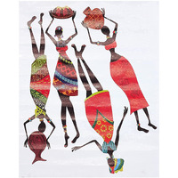 Decals Design ' African Women' Wall Sticker (Pvc Vinyl, 50 Cm X 70 Cm, Black)