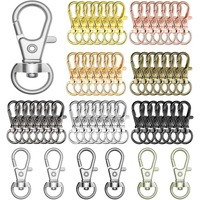 Diy Crafts 5X Swivel Snap D Hooks, Antique Gold, Keyrings & Keychains Round Swivel Snap Hooks Key Rings Metal For Lanyard, Id, Bags, Wallets, Lugg (5X Swivel Snap D Hooks, Antique Gold)