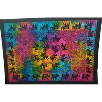 Purpledip Cotton Wall Poster Beach Throw 'Elephant Mandala': Bohemian Wall Hanging Tapestry (20054)